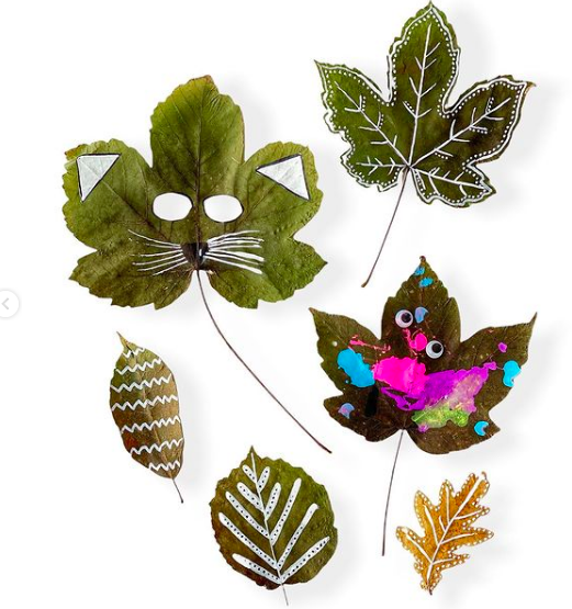 Picture Lek med høsten- lag masker av blader! - 2